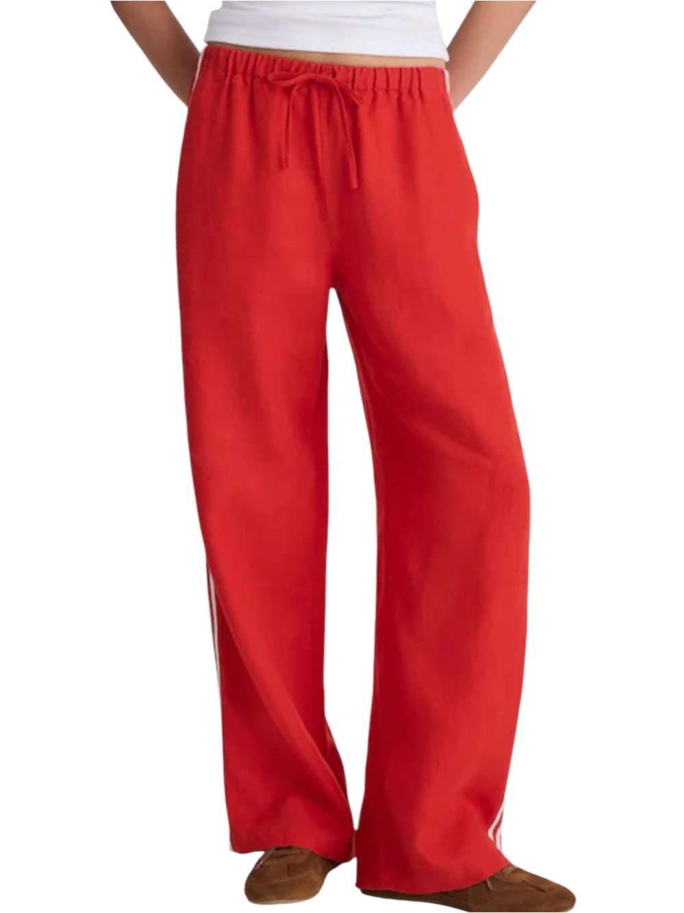 Madewell Pull On Pants (100% Linen) in Wild Poppy - Picture 2 of 13